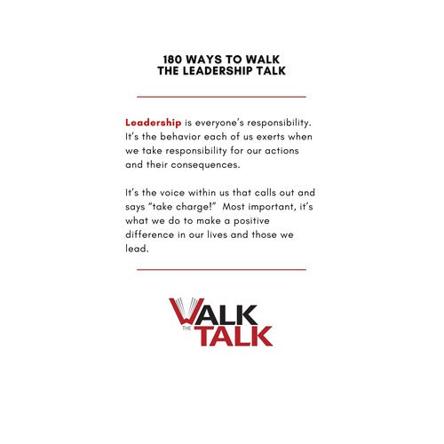 180 Ways To Walk The Leadership Talk